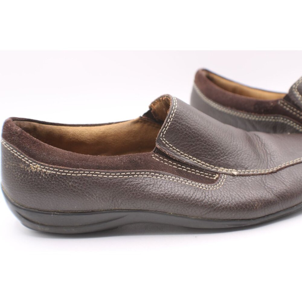 Natural Soul By Naturalizer Loafers Favor Size 9M Brown Leather Slip-On Shoes - Picture 10 of 10